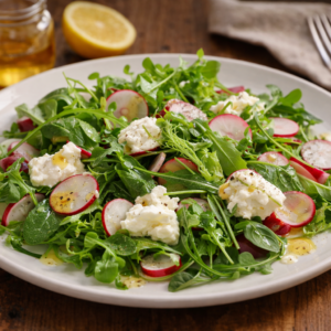 Salade de jeunes pousses et radis croquants